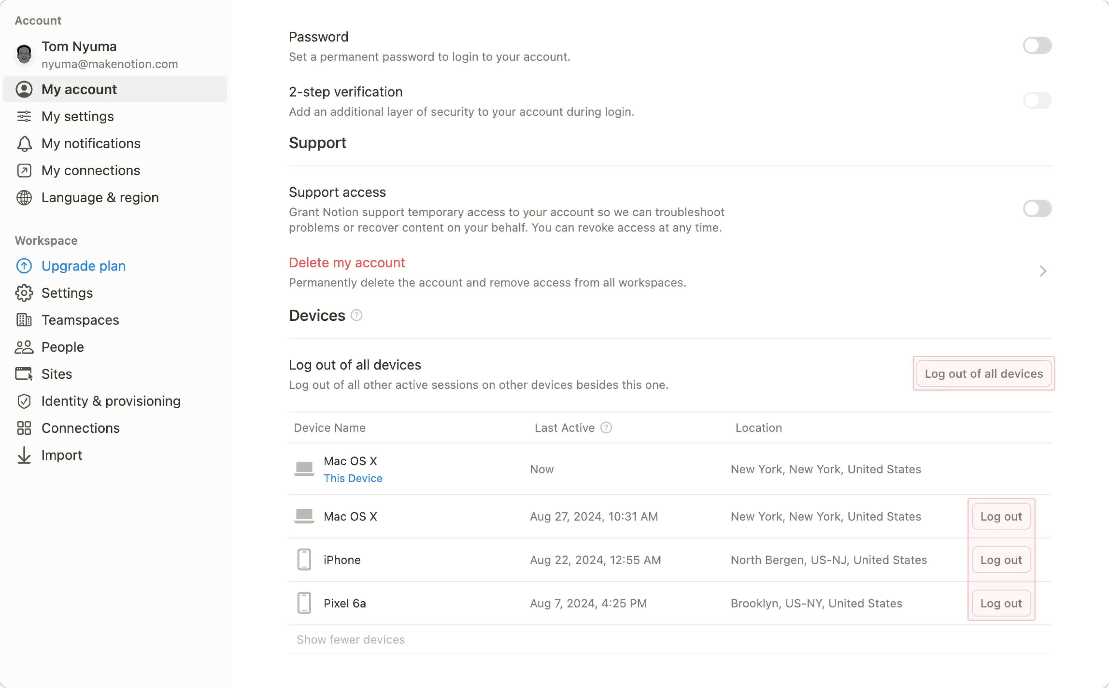 hc: log out remotely