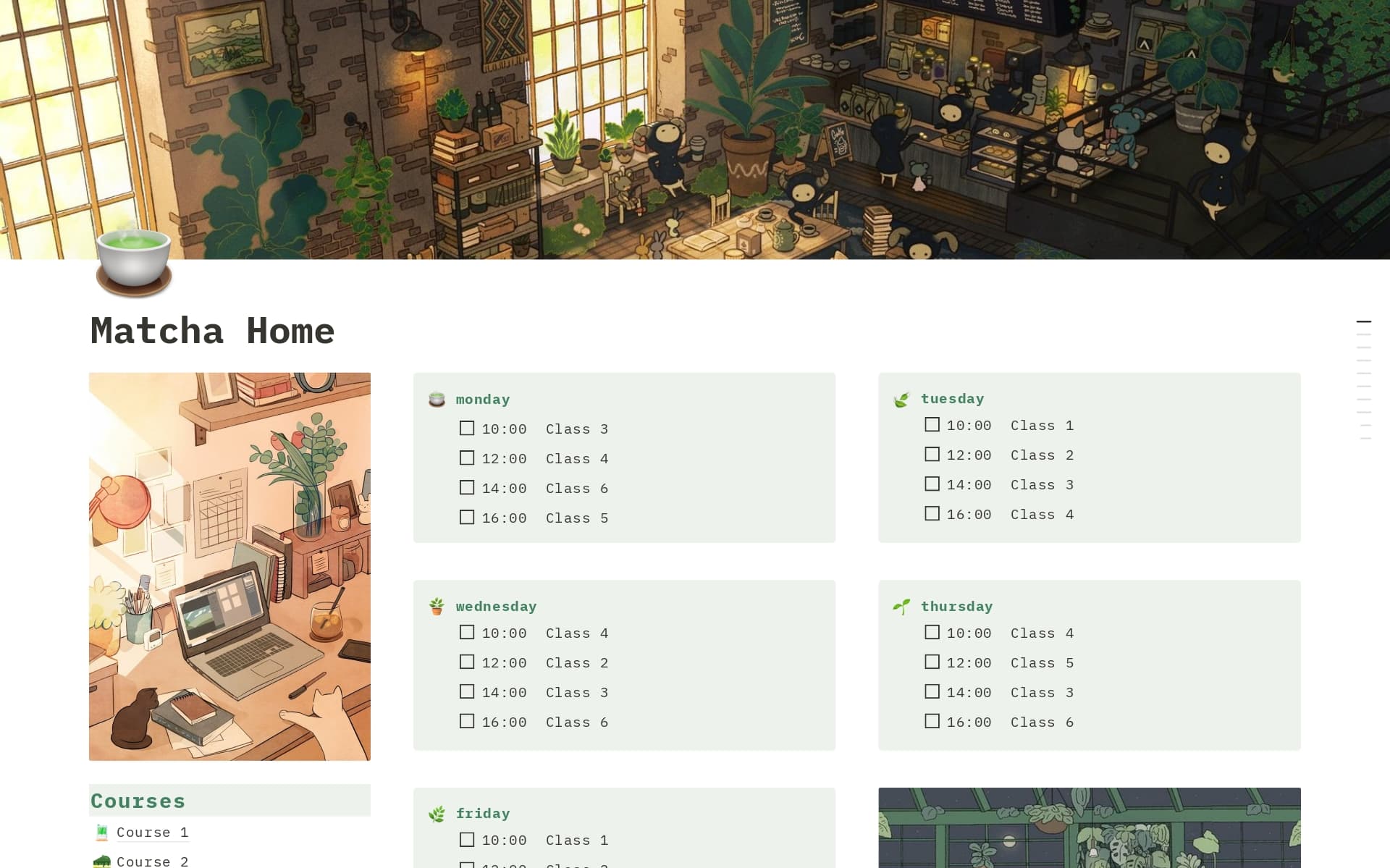 Screenshot of Some beloved aesthetic templates collection by Notion